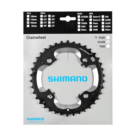 SHIMANO Prevodnik 38z. FC-M785 XT 38/26z. čierny 104mm