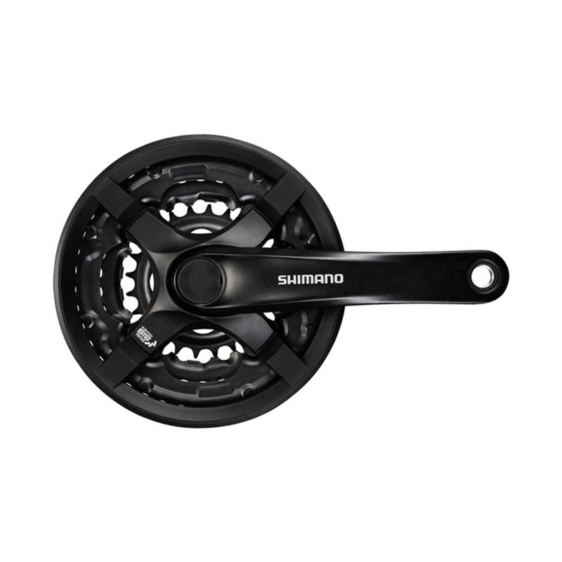 SHIMANO Stred FC-TY501 170mm 48/38/28z. 6/7/8-k. čierny s krytom na štvorhran SHIMANO Stred FC-TY501 170mm 48/38/28z. 6/7/8-k. čierny s krytom na štvorhran