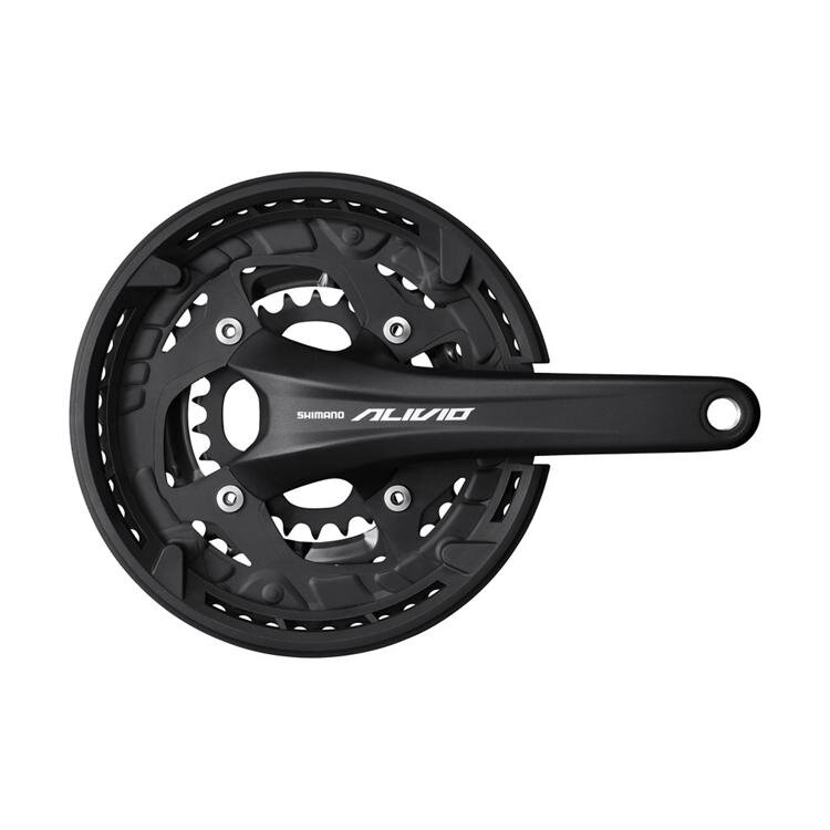 SHIMANO Stred Alivio FC-T4060 175mm 44/32/22z. 9-k. čierny s krytom dvojdielny bez ložiska SHIMANO Stred Alivio FC-T4060 175mm 44/32/22z. 9-k. čierny s krytom dvojdielny bez ložiska