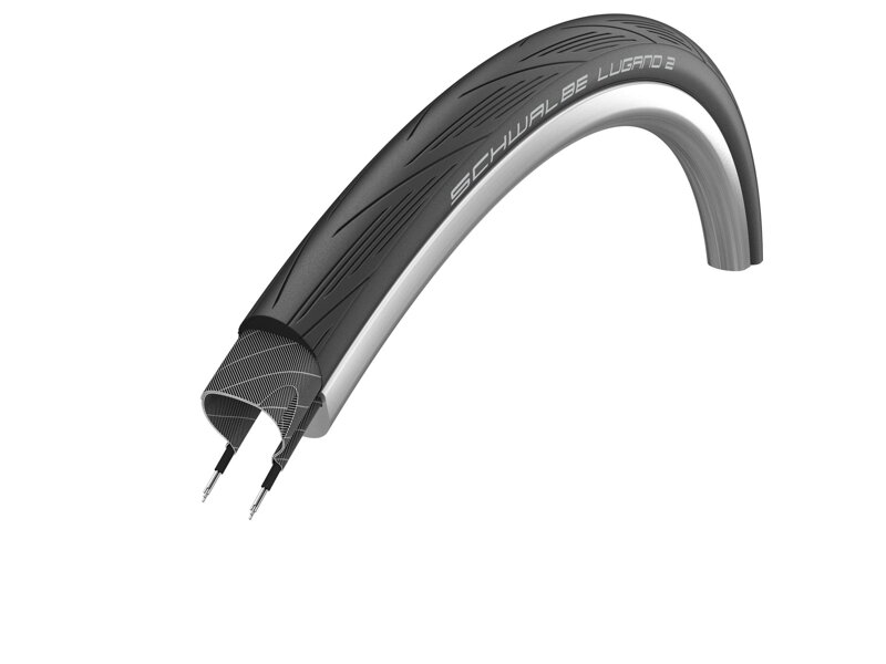 SCHWALBE Plášť LUGANO II ENDURANCE (25-622) 700x25C Reinforced Tread 50EPI 490g Čierny